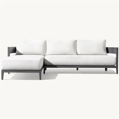 Canapé sectionnel d'extérieur en métal